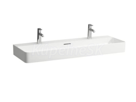 Laufen VAL umývadlo 120x42 cm,2 otvory pre batériu,bez prepadu,Biela