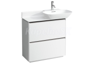 Laufen BASE skrinka pod umývadlo 77x35x78 cm,2 zásuvky,úchyty tmavý Hliník,Biela Lesklá