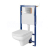 Cersanit B623 TechLine Podomietkov SET+WC COLOR CleanO+sedadlo duroplast+tlačítko chr.lesk