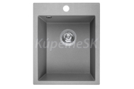 Laveo CHICHI kuchynský granitový drez 48x39 cm+sifón,odbočka na umývačku riadu,Šedý