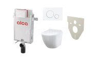 ALCA set predsten.inštal.modul AM115/1120+WC Solid+sedátko+tlačidlo M670 Biele+izol. doska