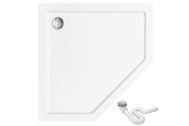 REA Diamond White Päťuholníková sprchová vanička akrylátová 90x90x5cm Biela