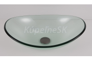 Hopa DEVENTER oválne sklenené umývadlo na dosku  55×37×16 cm