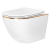 Rea CARLO mini závesná WC misa 49x37 Rimless,sedátko SoftClose Biela lesklá/zlatý okraj