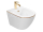 Rea CARLO mini závesný bidet 49x37 cm Biela lesklá/ zlatý okraj C6990