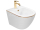Rea CARLO mini závesný bidet 49x37 cm Biela lesklá/ zlatý okraj C6990