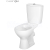 Cersanit ARTECO WC Kombi CleanOn, vodor.odpad,3/5l bočný prív. +WC sed. Duropl K667-054