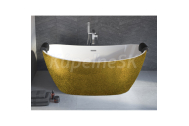 Besco AYLA Glam voľne stojaca akrylátová vaňa 170x80 cm,Zlatá,sifón click-clack Grafit