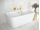 Besco VARYA voľne stojaca akrylátová vaňa 170x80 cm,250L,Biela,sifón click-clack Chrómový