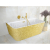 Besco VARYA Glam voľne stojaca akrylátová vaňa 170x80 cm,Zlatá,sifón click-clack Biely