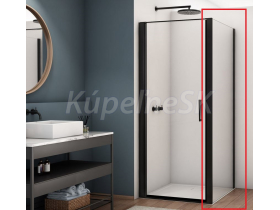 Ronal DIVERA bočná stena pre sprchové dvere 90x200cm sklo Číre profil Čierny