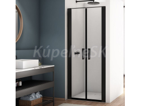 Ronal DIVERA 2-krídlové sprchové dvere 70x200cm nika/kút sklo Číre profil Čierny