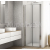 SanSwiss DIVERA 2-krídlové sprchové dvere 100x200cm nika/kút sklo Číre profil Chróm
