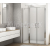 SanSwiss DIVERA 2-krídlové dvere s pevnou stenou 150x200cm nika/kút 1 vzpera Číre/Chróm