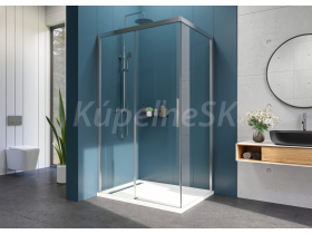 Aquatek WELLNESS Pevná stena do kombinácie 95x200 cm sklo Číre profil Chróm