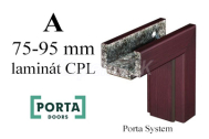 Porta SYSTEM obložková zárubňa, fólia CPL, hrúbka steny A 75-95 mm iba do akciového setu