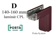 Porta SYSTEM obložková zárubňa, fólia CPL, hrúbka steny D 140-160 mm iba do akciového setu