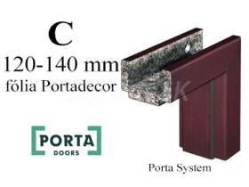 Porta SYSTEM bezfalc.oblož.zárubňa,fólia PortaPerfect3D,hr.steny C120-140mm iba do akc.set