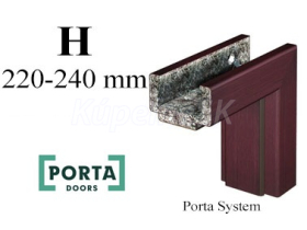 Porta SYSTEM bezfalc.oblož.zárubňa,fólia PortaPerfect3D,hr.steny H220-240mm iba do akc.set