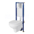 Cersanit B619 TechLine Podomietkový SET+WC DELFI+sedadlo SC polypropylen+tlačítko chr.lesk