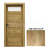 PORTA Doors SET Rámové dvere VERTE HOME C.1 so sklom fólia Dub Craft zlatý + zárubeň