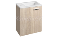 Aqualine ZOJA skrinka s keramickým umývadlom 40x22 cm, dub platin