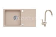Alveus SET kuchynský granitový drez GALAPAGOS so sifónom 77x43 + batéria MADERA Beige