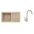 Alveus NIRO 130 SET kuchynský granit. drez so sifón. 75x42 + batéria MADERA - Beige