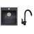 Alveus SET CARINA 20 kuchynský granit. drez so sifón. 75x42 + batéria MADERA - Black
