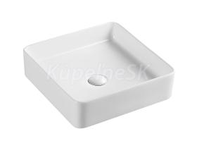 Hopa ALATRI štvorcové keramické umývadlo na dosku 40×40×11 cm Biela