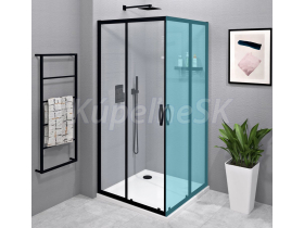 Gelco SIGMA SIMPLY BLACK sprchové dvere posuvné pre rohový vstup 1200 mm, číre sklo