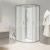 Mereo Sprchový box, štvrťkruh, 80cm, satin ALU, sklo Point, zadne steny biele, SMC vanička