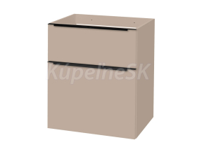 Mereo Mailo, kúpeľňová skrinka 61 cm, šedý kameň, čierne madlo
