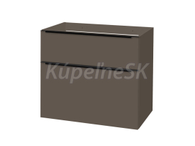 Mereo Mailo, kúpeľňová skrinka 81cm, šedá láva, čierne madlo