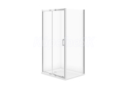 Cersanit Basic rohový sprchový kút 80x100x185 cm sklo Číre, profil Chróm, Posuvné dvere