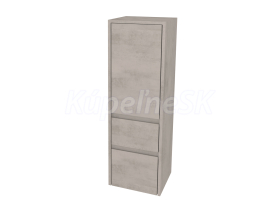 Mereo Opto kúpeľňová skrinka vysoká 125 cm, ľavé otváranie, Multidecor, Chromix strieborný