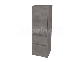 Mereo Opto kúpeľňová skrinka vysoká 125 cm, ľavé otváranie, Multidecor, Betón tmavosivý