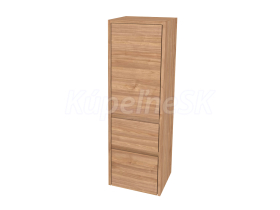 Mereo Opto kúpeľňová skrinka vysoká 125 cm, pravé otváranie, Multidecor, Light Select Waln