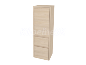 Mereo Opto kúpeľňová skrinka vysoká 125 cm, pravé otváranie, Multidecor, Javor Hard šampan