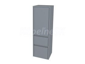Mereo Opto kúpeľňová skrinka vysoká 125 cm, pravé otváranie, Multidecor, Monumentálna sivá