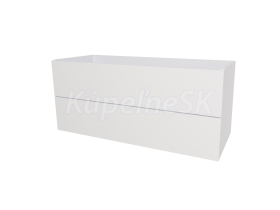 Mereo Aira, kúpeľňová skrinka 121 cm, Multidecor, Biela vysoký lesk perlička