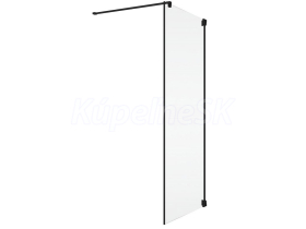 Ronal CADURA Bočná stena v 90° 100x200 cm sklo Shade,profil Čierna matná,1x vzpera