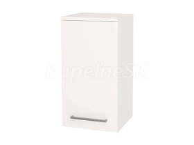 Mereo Bino kúpeľňová skrinka horná 63 cm, ľavá, Multidecor, Biela vysoký lesk perlička