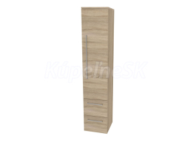 Mereo Bino, kúpeľňová skrinka vysoká 163 cm, pravá, Multidecor, Dub Bardolino