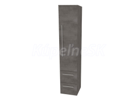 Mereo Bino, kúpeľňová skrinka vysoká 163 cm, pravá, Multidecor, Betón tmavosivý