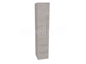 Mereo Bino, kúpeľňová skrinka vysoká 163 cm, ľavá, Multidecor, Chromix strieborný