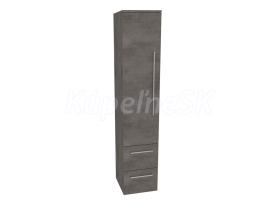 Mereo Bino, kúpeľňová skrinka vysoká 163 cm, ľavá, Multidecor, Betón tmavosivý