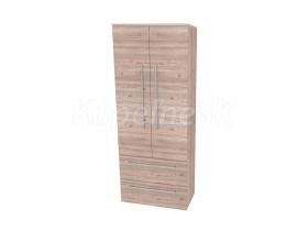 Mereo Bino, kúpeľňová skrinka vysoká 163 cm, dvojitá, Multidecor, Dub Nelson