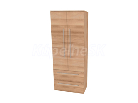 Mereo Bino, kúpeľňová skrinka vysoká 163 cm, dvojitá, Multidecor, Dub Riviera mountain
