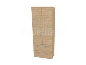 Mereo Bino, kúpeľňová skrinka vysoká 163 cm, dvojitá, Multidecor, Dub olejovaný